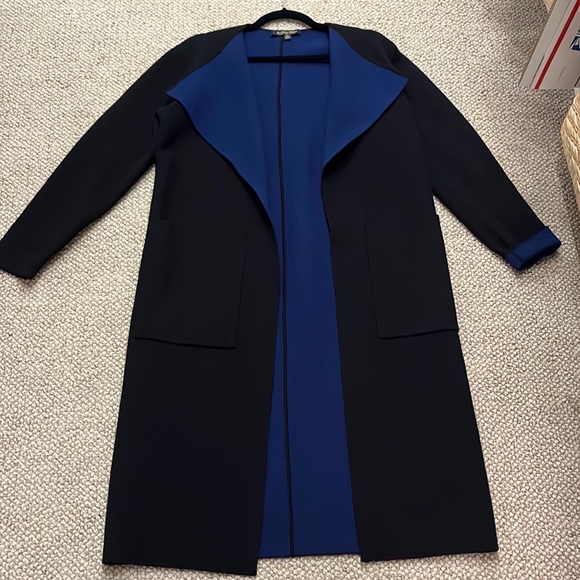 Brooks Brothers Jackets & Blazers - Black and Cobalt Blue Wool Sweater Coat from Brooks Brothers Size XS